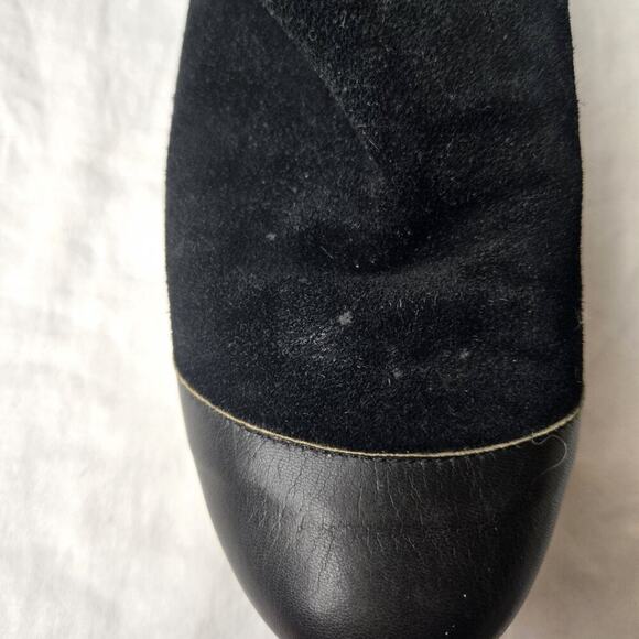 Peter Kent Women's Suede/Leather Flat Boots Black Size 38.5/US 8 Italy - Picture 10 of 10
